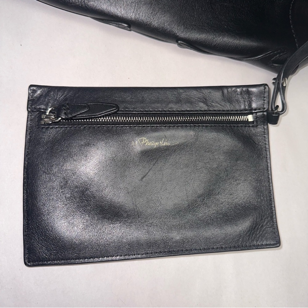 🐝🐝SOLD🐝🐝3.1 PHILLIP LIM Ames Patchwork Black Leather Flap Crossbody Bag - Picture 6 of 12